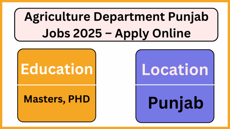 Agriculture Department Punjab Jobs 2025 – Apply Online